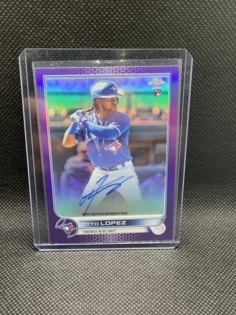 Otto Lopez Topps Chrome Rookie Auto /250 Blue Jays Marlins 2022