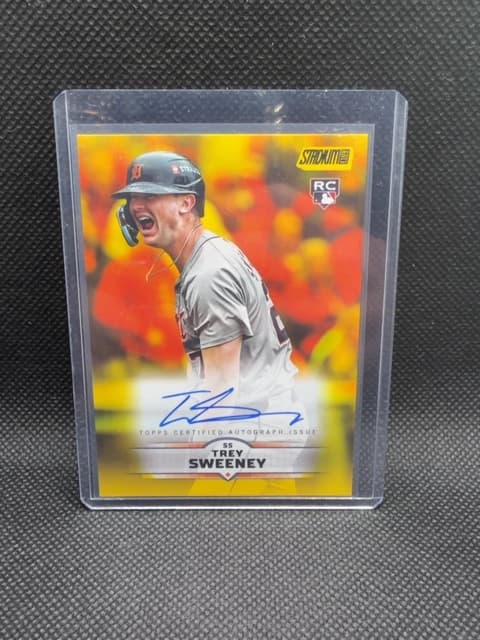 Trey Sweeney Stadium Club Auto Yellow Rookie Tigers 2025