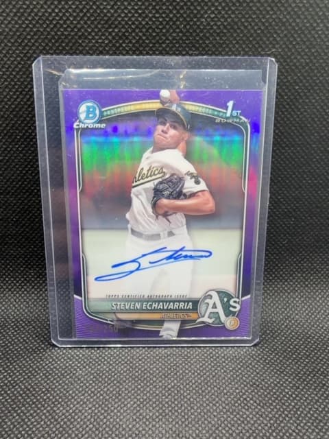 Steven Echaverria 1st bowman Auto A's Chrome 2025