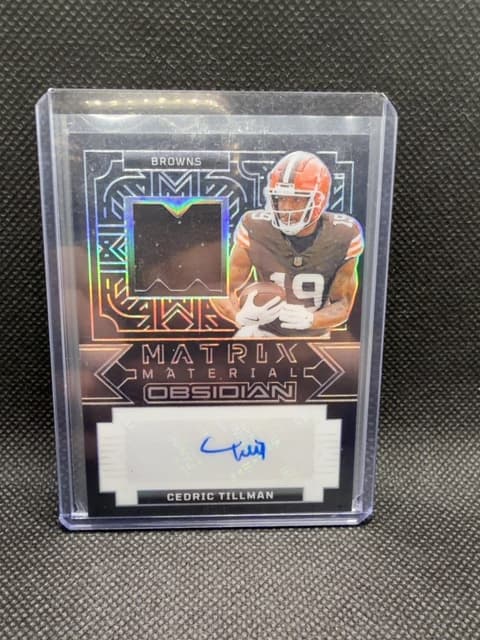 Cedric Tillman Obsidian Patch Auto /299 2024 Browns