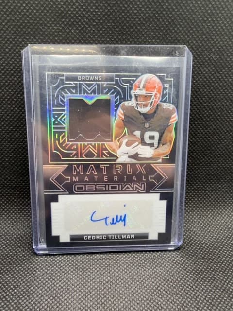 Cedric Tillman Obsidian Patch Auto /299 2024 Browns