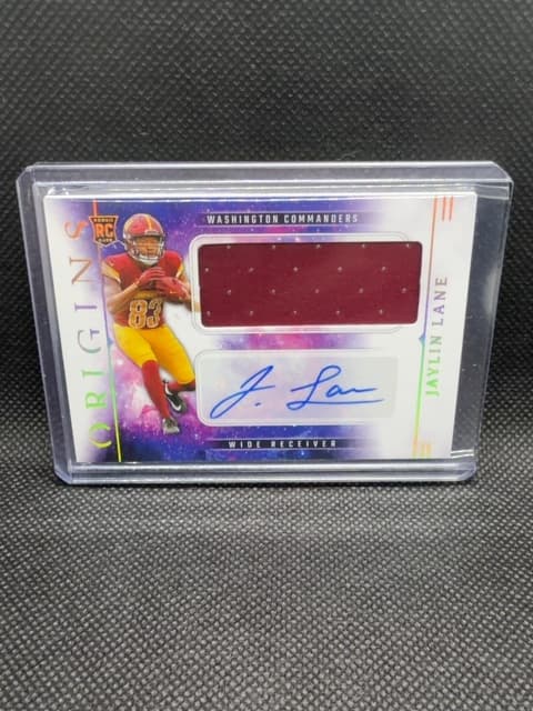 Jaylin Lane Origins Commanders RPA Rookie Patch Auto 2024
