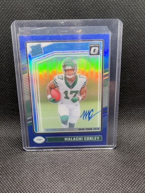 Malachi Corley Optic Blue Rated Rookie Auto 2024 /99 Jets