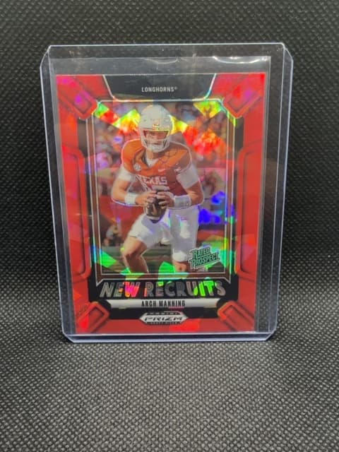 Arch Manning Red Cracked Ice Prizm Rookie RC Texas Rated Prospect 2025